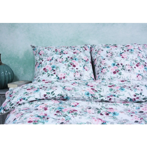 Komplet Pościeli z Bawełny 160x200 kwiecisty poranek